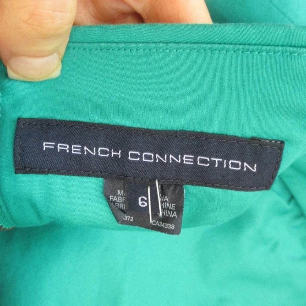 French Connection dress strapless with pockets color block office 6 - Picture 9 of 12